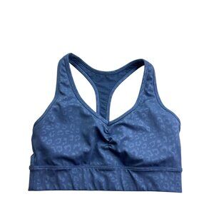 Gap Fit Eclipse Sports Bra Size S Blue Leopard Print Racerback